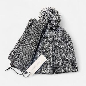 NWT Rebecca Minkoff 2pcs Set Marled Knit Beanie and Arm Warmers